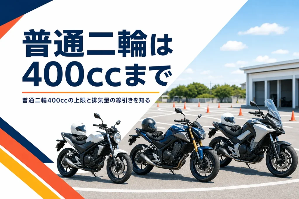 普通二輪で乗れる400ccまでの排気量の区分とccの考え方を紹介する記事のアイキャッチ