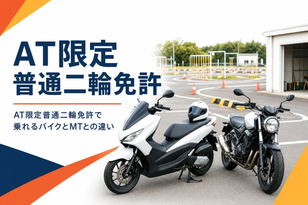 AT限定普通二輪免許で乗れるバイクと、MTとの違いを紹介する記事のアイキャッチ