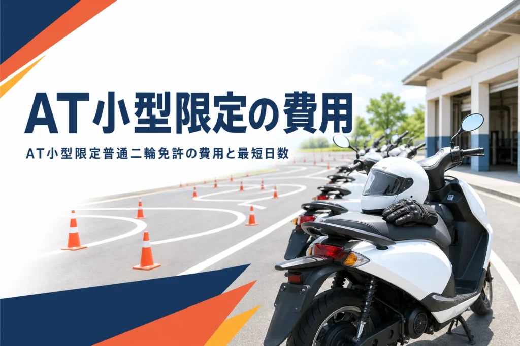 AT小型限定普通二輪免許の費用と日数を紹介する記事のアイキャッチ