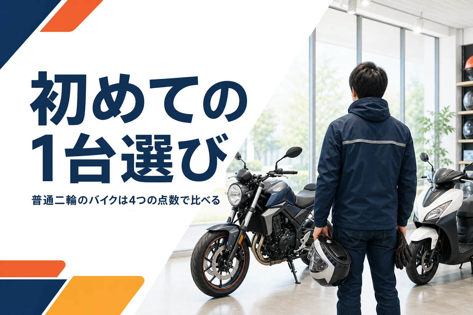 普通二輪のバイクの選び方と初めての1台で見るポイントを紹介する記事のアイキャッチ