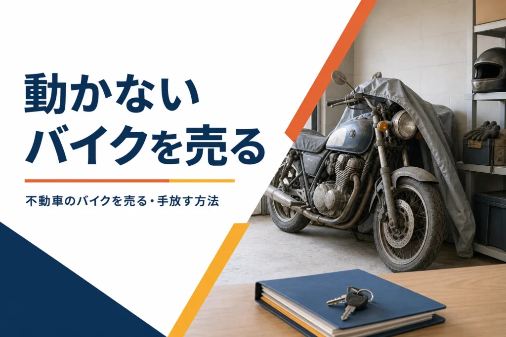 動かないバイクを売る方法と、不動車・事故車の手放し方を紹介する記事のアイキャッチ