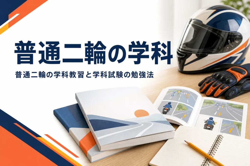 普通二輪の学科教習と学科試験で覚えることと勉強法を紹介する記事のアイキャッチ
