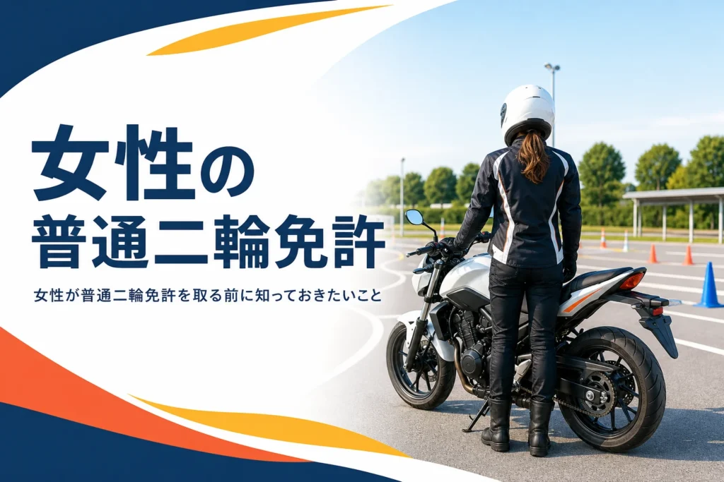 女性が普通二輪免許を取る時に知っておきたい不安と対処を紹介する記事のアイキャッチ