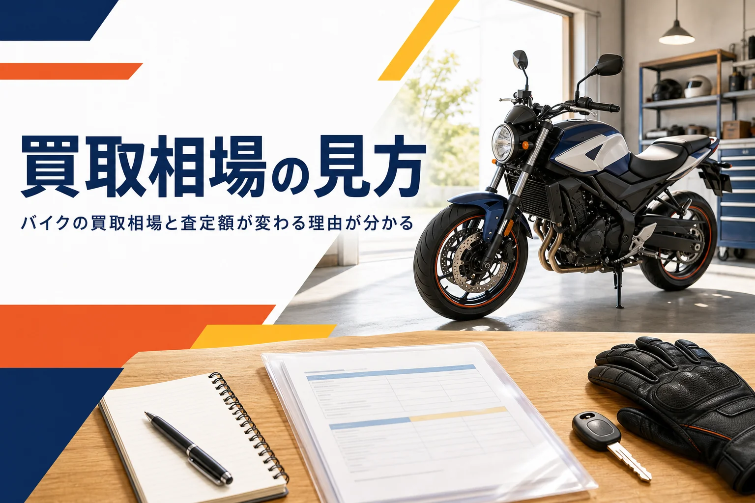 バイクの買取相場の見方と、査定額が変わる理由を紹介する記事のアイキャッチ