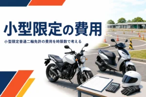 小型限定普通二輪免許の費用と教習時限、安く取る考え方を紹介する記事のアイキャッチ