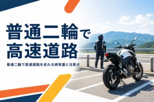 普通二輪で高速道路を走れる排気量と、二人乗りの条件や走る前の準備を紹介する記事のアイキャッチ
