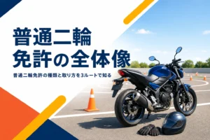 普通二輪免許の種類・年齢・取り方の全体像を紹介する記事のアイキャッチ